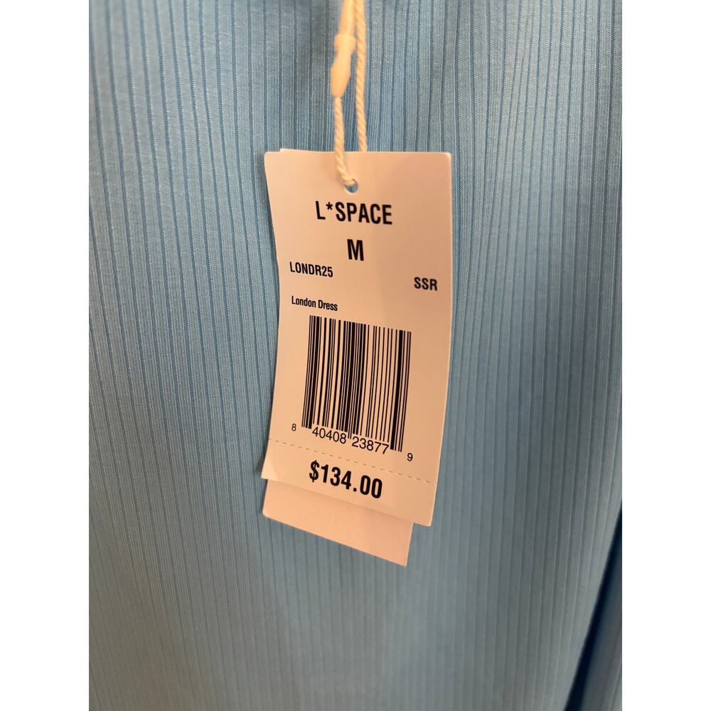 NWT L*Space London 90s style halter vacation Dress - Medium - dopamine blue